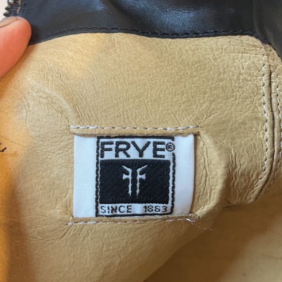 Frye-Melissa Button Black Leather Zip-up Tall Equestrian Riding Boots Sz 8 - Picture 11 of 16